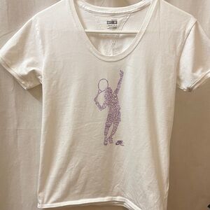 Nike White Tee with Purple Graphic